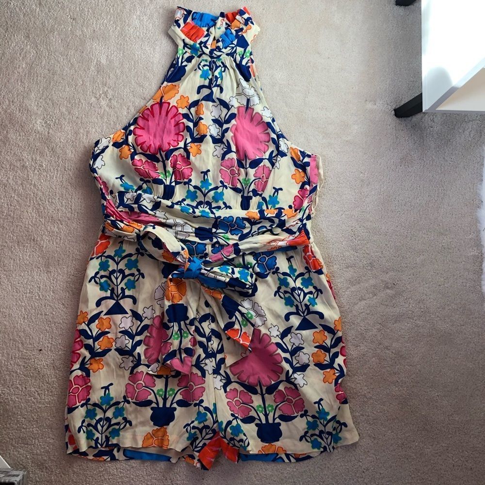 Anthropologie romper extra large XL floral ruffle jumper - Picture 2 of 5